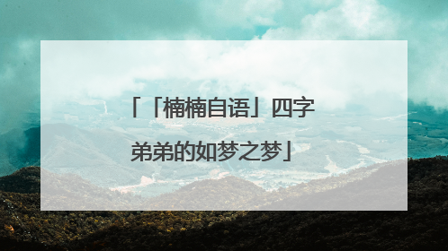 「楠楠自语」四字弟弟的如梦之梦
