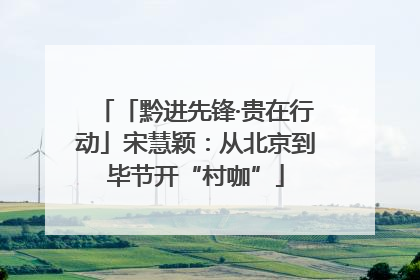 「黔进先锋·贵在行动」宋慧颖：从北京到毕节开“村咖”