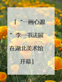 “一画心源”李一书法展在湖北美术馆开幕
