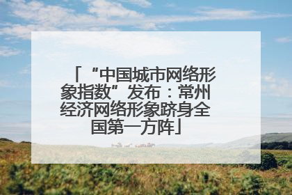 “中国城市网络形象指数”发布：常州经济网络形象跻身全国第一方阵