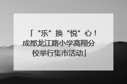 “乐”换“悦”心！成都龙江路小学高翔分校举行集市活动