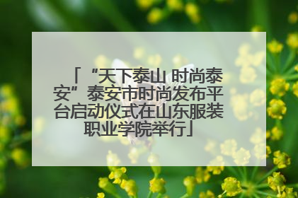 “天下泰山 时尚泰安”泰安市时尚发布平台启动仪式在山东服装职业学院举行