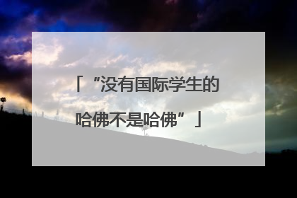 “没有国际学生的哈佛不是哈佛”