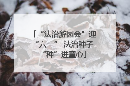 “法治游园会”迎“六一” 法治种子“种”进童心