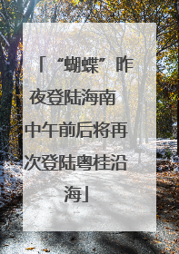 “蝴蝶”昨夜登陆海南 中午前后将再次登陆粤桂沿海