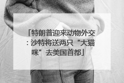 特朗普迎来动物外交：沙特将送两只“大猫咪”去美国首都
