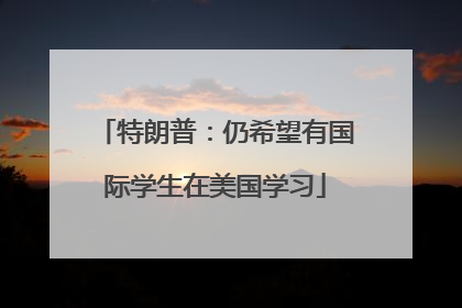 特朗普：仍希望有国际学生在美国学习