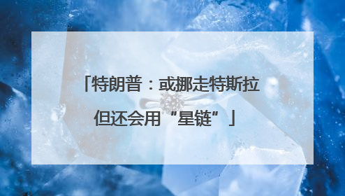 特朗普：或挪走特斯拉 但还会用“星链”