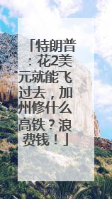 特朗普：花2美元就能飞过去，加州修什么高铁？浪费钱！