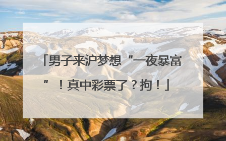 男子来沪梦想“一夜暴富”！真中彩票了？拘！
