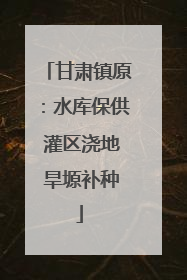甘肃镇原：水库保供 灌区浇地 旱塬补种