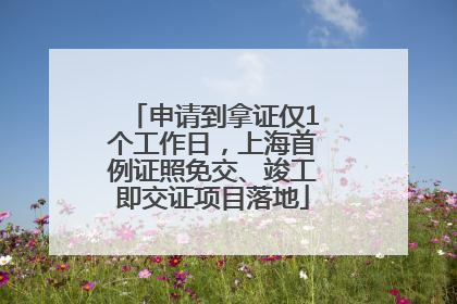 申请到拿证仅1个工作日，上海首例证照免交、竣工即交证项目落地