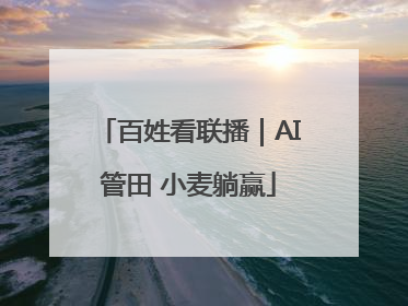 百姓看联播｜AI管田 小麦躺赢