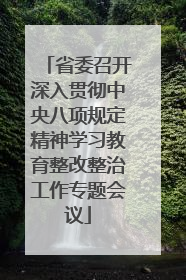 省委召开深入贯彻中央八项规定精神学习教育整改整治工作专题会议