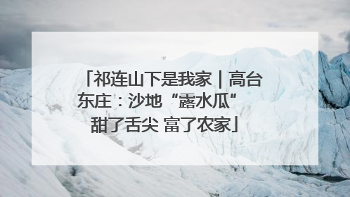 祁连山下是我家｜高台东庄：沙地“露水瓜” 甜了舌尖 富了农家