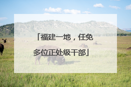 福建一地，任免多位正处级干部