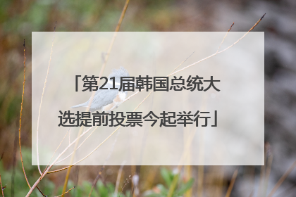 第21届韩国总统大选提前投票今起举行