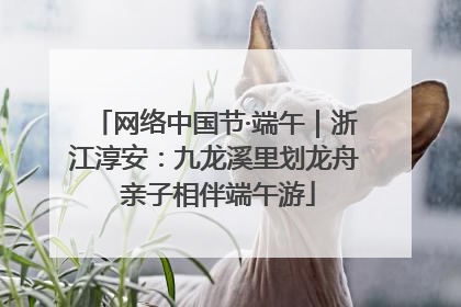网络中国节·端午｜浙江淳安：九龙溪里划龙舟 亲子相伴端午游