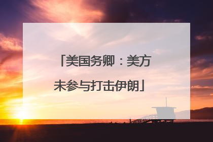 美国务卿：美方未参与打击伊朗