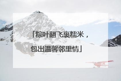 粽叶翻飞裹糯米，包出温馨邻里情