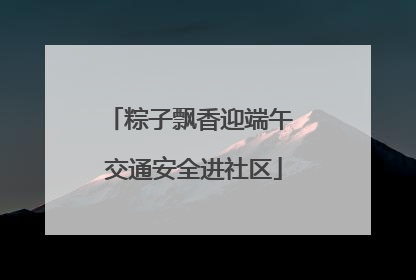粽子飘香迎端午 交通安全进社区