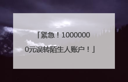 紧急！10000000元误转陌生人账户！