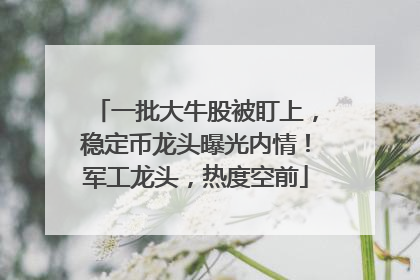 一批大牛股被盯上，稳定币龙头曝光内情！军工龙头，热度空前