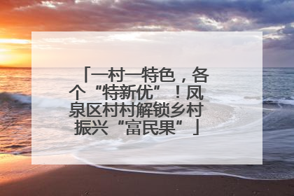 一村一特色，各个“特新优”！凤泉区村村解锁乡村振兴“富民果”
