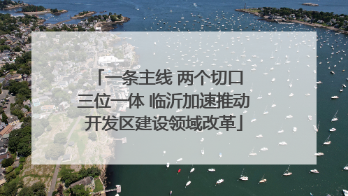 一条主线 两个切口 三位一体 临沂加速推动开发区建设领域改革