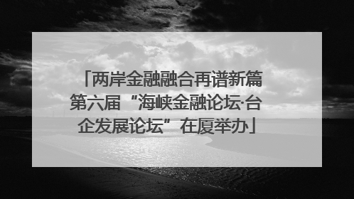 两岸金融融合再谱新篇 第六届“海峡金融论坛·台企发展论坛”在厦举办