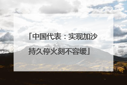 中国代表：实现加沙持久停火刻不容缓