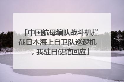 中国航母编队战斗机拦截日本海上自卫队巡逻机，我驻日使馆回应