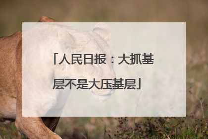 人民日报：大抓基层不是大压基层