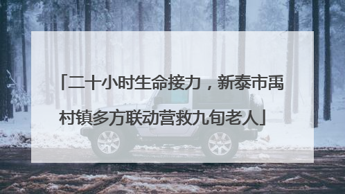 二十小时生命接力，新泰市禹村镇多方联动营救九旬老人