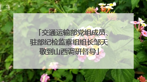交通运输部党组成员、驻部纪检监察组组长邹天敬到山西调研督导