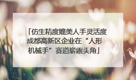 仿生精度媲美人手灵活度 成都高新区企业在“人形机械手”赛道崭露头角