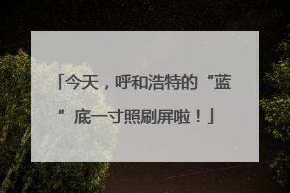 今天，呼和浩特的“蓝”底一寸照刷屏啦！