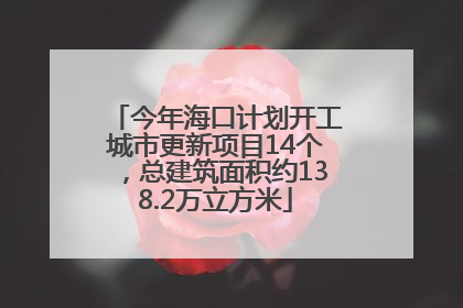 今年海口计划开工城市更新项目14个，总建筑面积约138.2万立方米