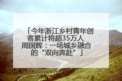 今年浙江乡村青年创客累计将超35万人 周国辉：一场城乡融合的“双向奔赴”