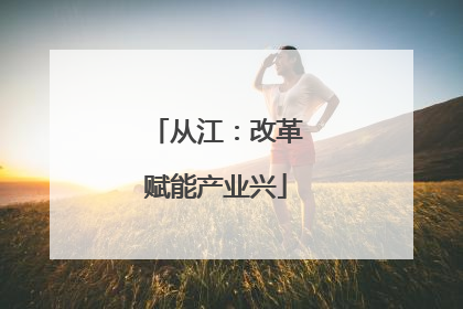 从江：改革赋能产业兴
