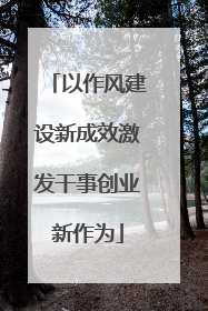 以作风建设新成效激发干事创业新作为