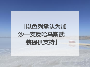 以色列承认为加沙一支反哈马斯武装提供支持