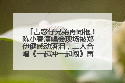 古惑仔兄弟再同框！陈小春演唱会现场被郑伊健感动落泪，二人合唱《一起冲一起闯》再现青春回忆
