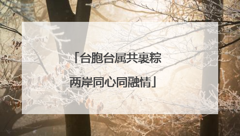 台胞台属共裹粽 两岸同心同融情