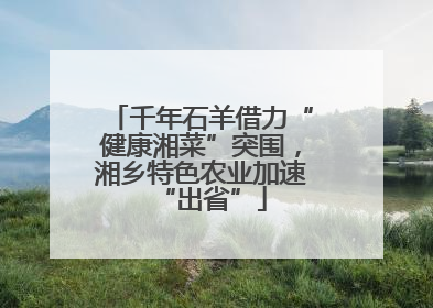 千年石羊借力“健康湘菜”突围，湘乡特色农业加速“出省”