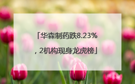 华森制药跌8.23%，2机构现身龙虎榜