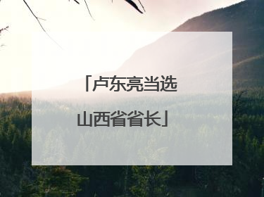 卢东亮当选山西省省长