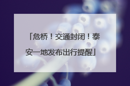 危桥！交通封闭！泰安一地发布出行提醒