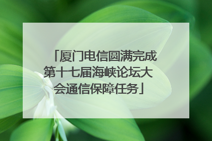 厦门电信圆满完成第十七届海峡论坛大会通信保障任务