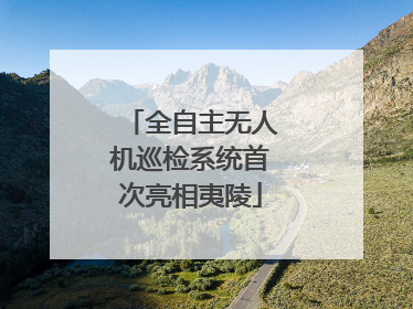 全自主无人机巡检系统首次亮相夷陵